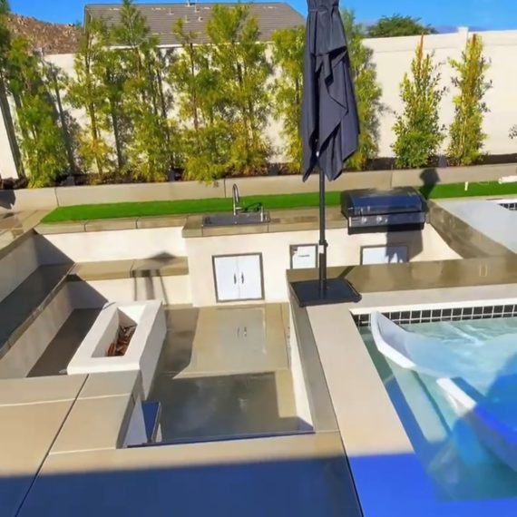 Backyard pool and outdoor living space San Diego CA