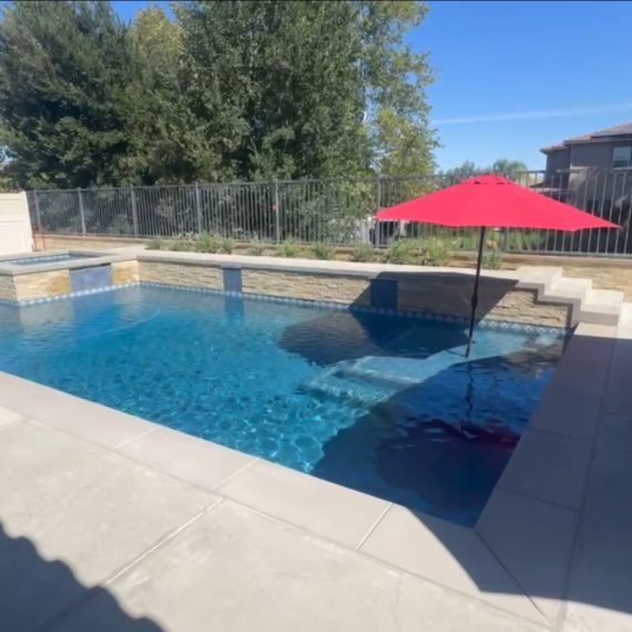 Backyard pool and outdoor living space San Diego CA